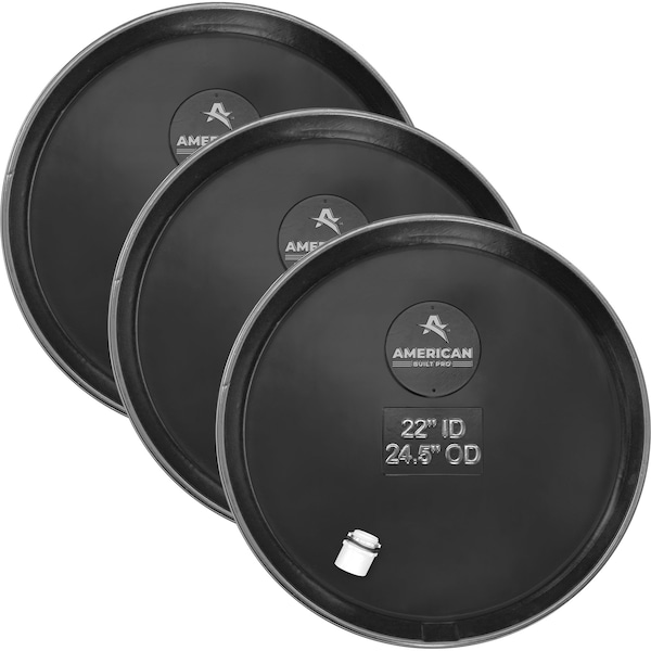 American Built Pro Water Heater Pan, 22 in Undrilled Plastic wDrain Hose Adapter, 3PK WHP22-Und P3 - main